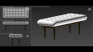 Bench chair in 3D max