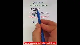 2024 AYT Matematik Soruları Kümeler #2024 #aytmatematik #yks #kpss #ayt #tyt