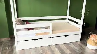 Кровать-домик "Альф со съемной крышей "  (массив сосны) c  ящиками