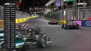 Lewis Hamilton Yeets a Bollard in the Las Vegas GP