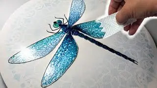 A NEW LEVEL Of The Swiping Technique - ELEGANT Dragonfly Art To Try At Home! | AB Creative Tutorial