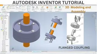 Inventor Tutorial | Flanged coupling | Beginners and experts | Learn Assembly & 3D Modeling