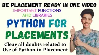 Python for Placements in One Video | Placement Preparation in Python | Placement preparation 2020