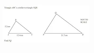 Triangle ABC is similar to Triangle PQR. Find PQ.
