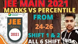 JEE Mains 2021 | Marks Vs Percentile | Shift-Wise Marks vs Percentile | All 6 Shift | Jeemains 2021