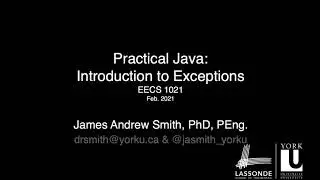 Practical Java: Introduction to Exceptions