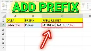 How to Add a Prefix Using Functions In Excel