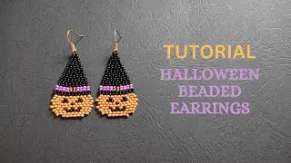 DIY Pumpkin Beaded Earrings, Seed Bead Halloween Earrings Tutorial