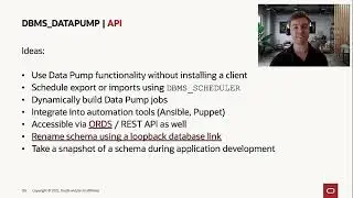 The Oracle Data Pump API - DBMS_DATAPUMP