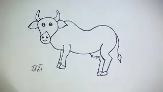 cow painting tutorial // cow drawing// How to draw a cow // very easy drawing