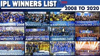 IPL Winners List From 2008 to 2020 🔥 Indian Premier League (IPL)