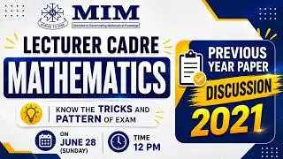Punjab Lecturer Cadre Mathematics | Previous Year Paper 2021 Discussion | Exam Pattern & Tricks