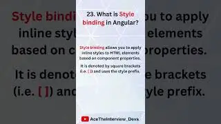 What is Style binding in Angular? 🤔 Angular Interview Q&A 