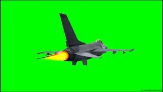 F-16 Fighting Aircraft Jet - green screen 3 - free use