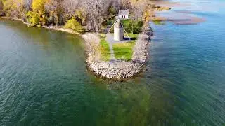 Pullback shot throught windmill with drone, Quebec Canada 4K