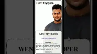 | Create a Profile Card using HTML and CSS | Wenu Developer || 