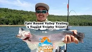 Epic Trout Fishing - 3 Tagged Fish at Round Valley Reservoir Trolling