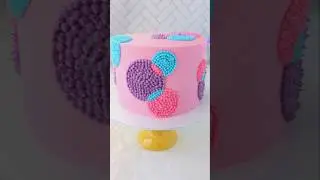 Adorable Mini Cake with Buttercream Pointillism #shorts #buttercreamcakes