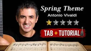 Spring Theme From The 4 Seasons by Antonio Vivaldi | Fingerstyle Guitar Tutorial + Sheet & Tab