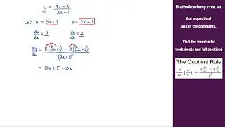How to Differentiate using the Quotient Rule