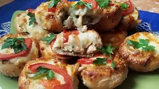 Быстрый ужин / Булочки ,фаршированные курицей и грибами/ Перекус на работу или в школу
