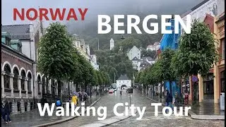 Norway,  Bergen one day city tour. Walk from / to cruise port. Norwegian fjords cruise on Aida ship
