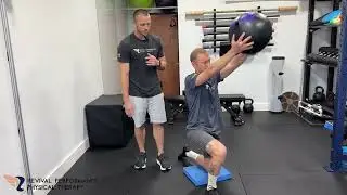 Half kneeling med ball chops