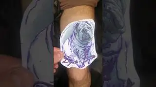 Татуировка портрет собаки. Бульдог. Dog tattoo.