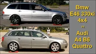SLIP TEST - Bmw E46 330xi 4WD vs Audi A4 B6 1.8T Quattro - 