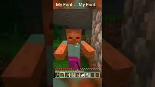 Fighting a Zombie with a Broken Leg #minecraft #minecraftsurvival #minecraftshorts