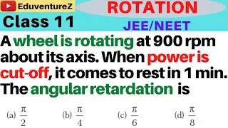 A wheel is rotating at 900 rpm about its axis. When power is cut-off, it comes to rest in 1 min. The