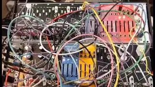 classic chord sound, delay time modulated with - cv, resulting pitch shifting effect.