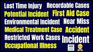 What Is Incident | Accident | Near Miss | First Aid Case | Medical Treatment Case | RWC | LTI | TRIR
