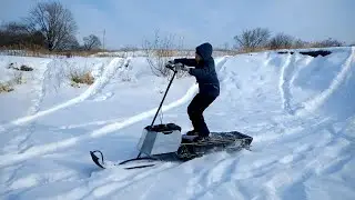 Самодельный снегокат. Даем жару!