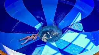 Falling into the Toilet Bowl Slide at Aquapalace Prague Czechia