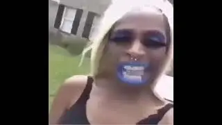 Woman with blue lips speaks DonPollo
