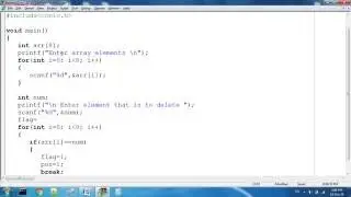 Deletion of an element from an array  in C programming