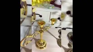 European Style Simple Romantic Golden Metal Candlestick Home Wedding Western Restaurant Festival Pa