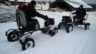 Заруба двух мотоблоков.