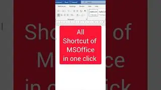 HOW TO HAVE ALL SHORTCUT KEY IN MS WORD 