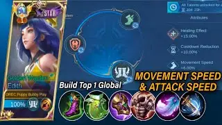 EDITH MOVEMENT SPEED & ATTACK SPEED BUILD AND EMBLEM SET 🤔|| EDITH BUILD TOP 1 GLOBAL (MLBB)