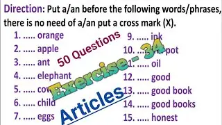 Oxford Junior English Grammar Articles Exercise 34| Articles a/an| Use of Articles a/an| Put a/an|