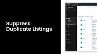 Suppress Duplicate Listings