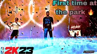 First Park game of 2k23 I had to learn my jumpshot FT my guy Dev 2v2