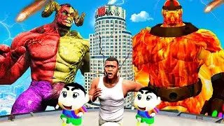 LAVA THANOS ARMY VS GOD HULK ( GREEN HULK + RED HULK ) 😱 IN GTA5 | GTA5 AVENERS