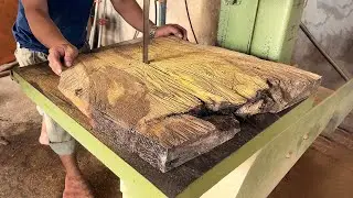 From Ugly To Stunning!! A Tree Stump Transformation // Make Wooden Table With a Beautiful Mosaic Top