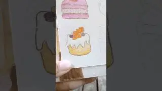 DIY menggambar kue cute #art #painting #aesthetic