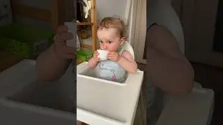 Научили пить из кружки