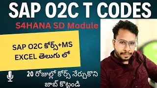O2C Important T Codes in SAP-SAP SD Course in telugu-O2C Process in Telugu-SAP O2C Videos in telugu