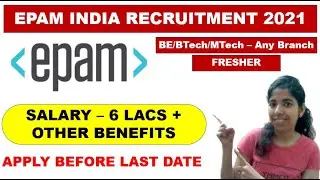 EPAM Recruitment Software Engineer | 6 Lacs Salary + Other Benefit | Fresher Graduate